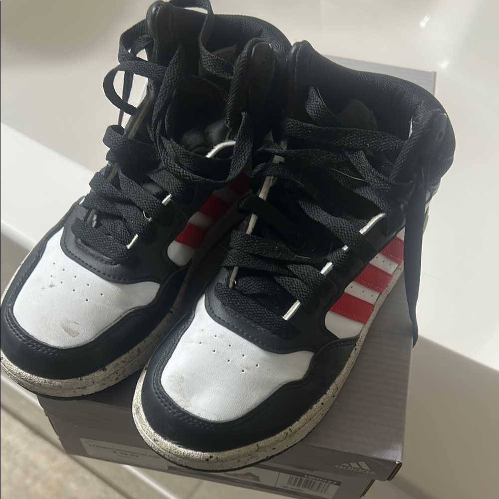 Adidas Kids Black and White Sneakers